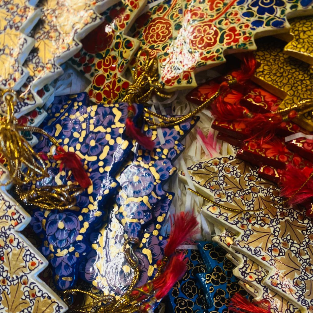 Handcrafted Christmas Tree Hanging – Multicolour Floral Design