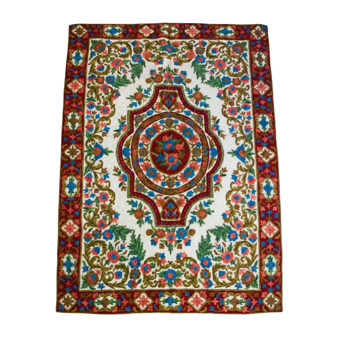 Hand-Made Chainstitch Woollen Rug –  Poashkar