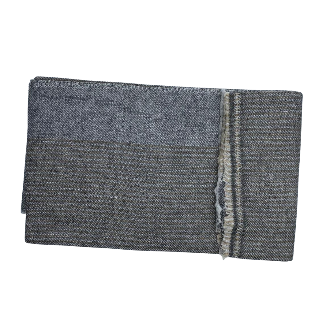 Handwoven Pure Yak Wool Scarf – Himalayan Craft in Grey